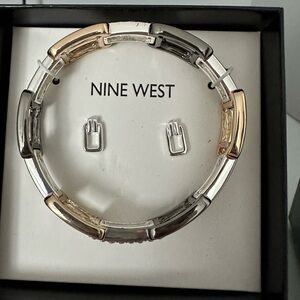 Nine West Gold and Silver Bracelet with Earrings